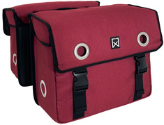 WILLEX Dubbele fietstas Canvas Tas 46L Paarsrood