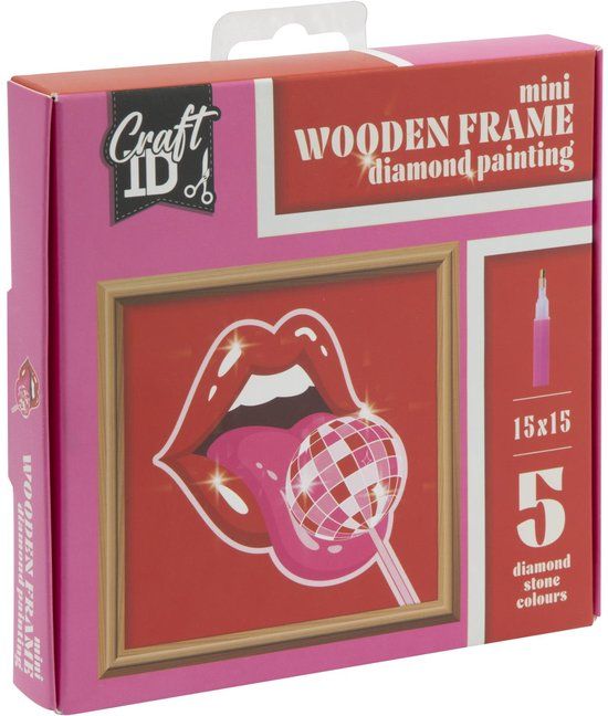 Top1Toys Bol Mini Houten Frame - Diamond Painting - 15x15x2 cm