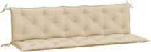 vidaXL Tuinbankkussens 2 stuks 180x50x7 cm Oxford stof beige