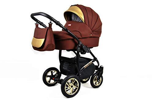 SaintBaby Kinderwagen 3in1 Set Isofix Buggy Baby Autostoeltje Black-Deluxe by Chocolate 2in1 zonder autostoel