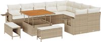 vidaXL Tuinbankenset 12-delig Beige en Crème
