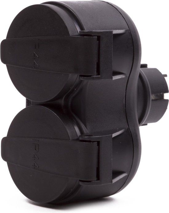 Benson Stekker Duo Verloop - Buitenstopcontact - Spatwaterdicht - Zwart - 3500W