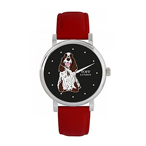 Toff London Bruin Wit Cocker Spaniel Hondenhorloge - 5059656644422