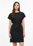 s.Oliver Jurk zwart met ceintuur, lange mouw, ronde hals, kuithoogte, polyester, maat 36