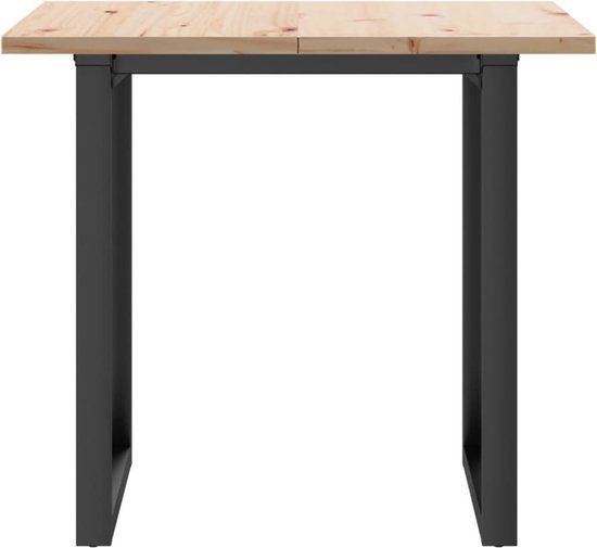 vidaXL Eettafel O-frame 90x90x75,5 cm massief grenenhout en staal