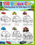 110 Unique Car Coloring Book for Kids Ages 4-5