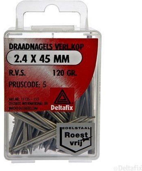 Deltafix Spijkers 2,4 x 45 mm RVS-A2 Verloren Kop 120 gram