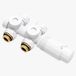 Mai & Mai Thermostat de radiateur Multiblock avec thermostat pour raccord de vanne de radiateur Ventil03, forme d'angle et droite, corps de vanne en laiton avec tête thermostatique en ABS