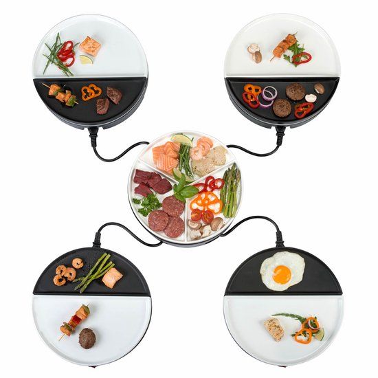 BOURGINI Chef's Dinner Party Gourmetstel - 4 Personen - Wit - Vaatwasserbestendig
