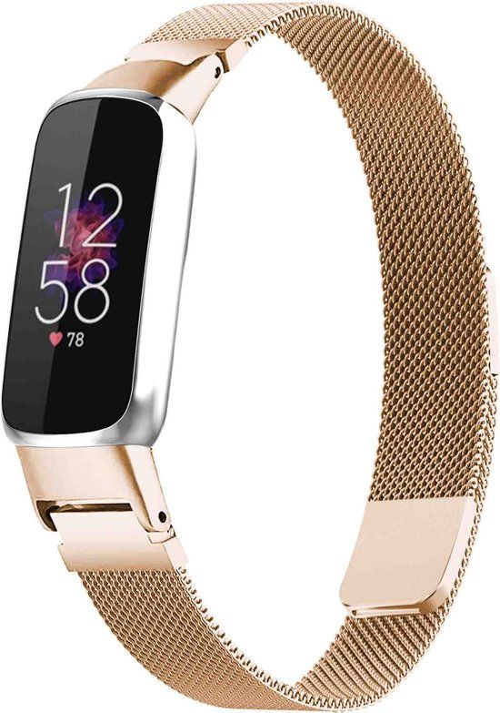 iMoshion Milanees Bandje Fitbit Luxe - Rosé Goud - Maat M