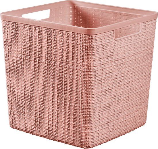 Curver Jute Opbergmand Cube - 17 liter - Roze