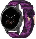 By Qubix Qubix - Canvas nylon bandje - 18mm - Paars - Geschikt voor Garmin Venu 4 (41mm)