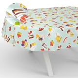ANRO Afwasbaar tafelzeil, tuintafelkleed, ovaal, 200 x 140 cm, dessert, mint