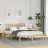 Maison Exclusive - Lit cadre avec tête de lit Marron 120 x 200 cm Bois de pin massif