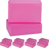 Merkloos / Sans marque Relaxdays 10x yoga blok - roze - hardschuim - yoga oefening