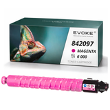 Evoke Compatible Toner for Ricoh Mpc-406 306m Mpc406M Mpc306M Mpc406 Mpc306 842097 Magenta 6000 Pages Aficio Mp C306 C307 C406