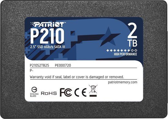 Patriot Memory P210 2TB 2.5" SATA III SSD - 500MB/s Read / 400MB/s Write