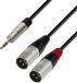 Adam Hall K4 YWMM 0180 1.8m 3.5mm 2 x XLR (3-pin) Zwart, Zilver audio kabel
