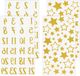 Merkloos / Sans marque ZenithVibe 4 vellen glitter cijfer stickers 1-24 sterren voor adventskalender - om te knutselen