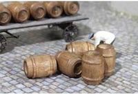 MBZ H0 set van 5 houten vaten Ongeverfd