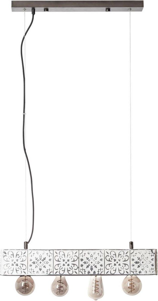 Brilliant Vagos Hanglamp - 4-vlams - Zwart/Wit - Metaal