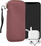 kwmobile telefoontasje universeel geschikt voor XXL - 7" smartphones - 17,7 x 8,5 cm - Hoesje met rits en polslusje - In donkerroze