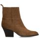 Manfield Dames Taupe Suède Enkellaarsjes met Hak - Maat 40