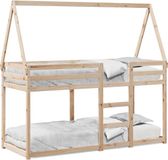 vidaXL Stapelbed met dak massief grenenhout 80x200 cm