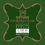 Optima Vioolsnaren goudbrokaat Premium messing 4/4 E 0,28 S x-hard