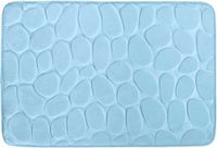 MSV Badmat met Antislip Onderzijde – Zachte Absorberend Badkamer Mat voor Douche en Bad – Badmatten met Kiezelsteendesign – Lichtblauw