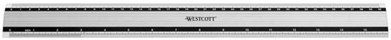 Westcott liniaal - 40 cm / 16 inch - aluminium - met anti slip - AC-E10192