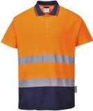 Portwest Tweekleuren Katoenen Comfort Polo S174 - Oranje/Marine - M