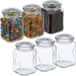 Merkloos Relaxdays Voorraadpot Set van 6 - Glas - 750 ml - Luchtdicht - Vierkant - Keuken - Transparant