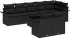 vidaXL Banc de jardin - Set - 9 - pièces - Noir - poly - rotin