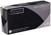 Nitril Bol 100 st. Nitril Handschoenen Zwart - Maat: M