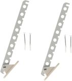 Bellatio Design Kledinghaak - 2x - inklapbaar - metaal - wit - 33 cm