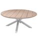 Hespéride Ronde tuintafel Oriengo wit 8-zits aluminium epoxybehandeld roestvrij acacia