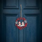 HomeShopXL Décoration de Noël - Bonhomme de neige en bois, rouge - 10 cm 1 Pièce [58547A]