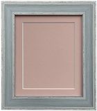 FRAMES BY POST Verontruste Blauwe Fotolijst met Roze Mount en Backing Board 24 x 20 inch