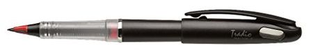 Pentel TRJ50-BO Tradio Stylo veerpen, schrijfkleur: rood, kleur behuizing: zwart