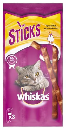 Whiskas snack sticks rijk aan kip 18 gr