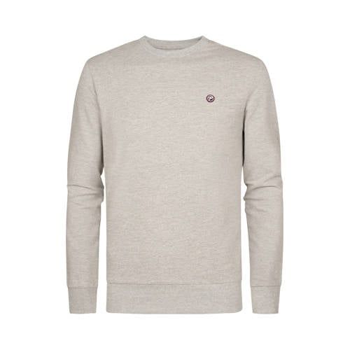 Petrol Industries regular fit gemêleerde sweater - lichtgrijs