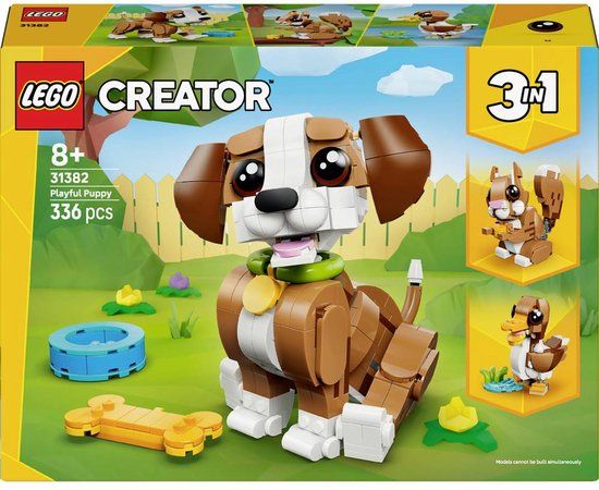 LEGO Creator 3in1 Cute Animals: Playful Puppy Dog Toy - Pet Animal Figure Transforms into a Squirrel or Duck - Creative Birthday Gift for 8+ Year Old Girls & Boys - 31382