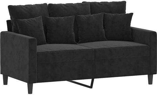 vidaXL Tweezitsbank 120 cm fluweel zwart
