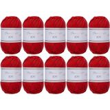 Utopia Crafts JOY Uni brei- en haakgaren, zacht, onderhoudsvriendelijk, 100% polyacryl, 10 x 50 g kluwen, 150 m (rood-oranje)
