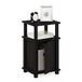 Furinno 3-tier End Side Sofa Tafel/Nighstand met deur, Hout, Espresso/Zwart, Pack van 1