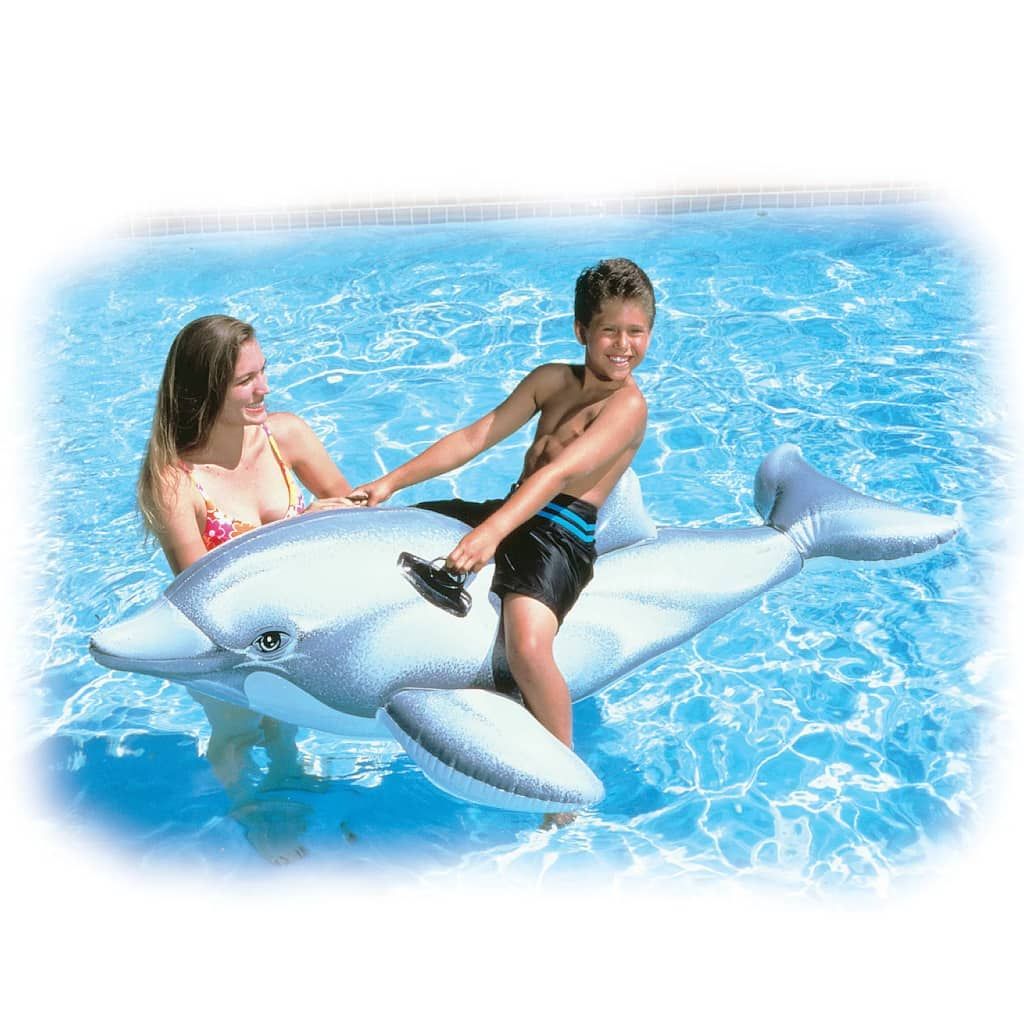 Intex Dolfijn Giant Ride-On - Opblaasfiguur - Grijs - 40 kg