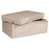 Rayher 62815000 houten kist met deksel voor ambacht, doe-het-zelf houten bewaardoos, 20 x 12 x 9 cm