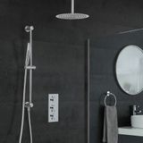 Kit de Douche – Mitigeur Thermostatique, Pommeau Plafond & Douchette Rampe