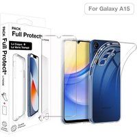 Moxie Gehard Glas Screenprotector + Schelp voor Samsung Galaxy A15 Transparant